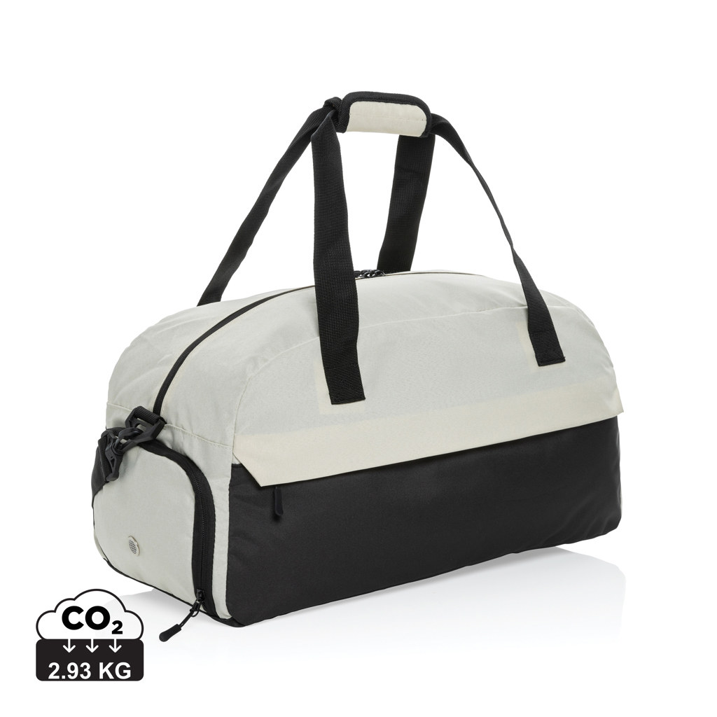 Sac de sport personnalisé rPET Kazu Blanc cassé